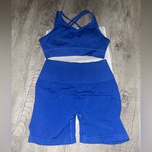 Alphalete dark blue shorts set .Size Small